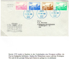 NL 1970, Private Stadtpost HAARLEM, 4 Marken Auf Brief N. Hannover - Autres & Non Classés