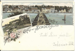 Gruß Aus Sonderburg, 1898 Gebr. Litho AK N. Flensburg. Heute Dänemark - Sonstige & Ohne Zuordnung