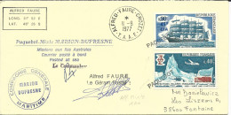 Antarktis U. Frankreich Schiffspost Mischfrankatur Auf Polar Brief M. 5 Stempeln - Sonstige & Ohne Zuordnung