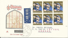 Australien 1965, 6x5d Chrismas On Airmail FDC To Sweden. Weihnachten. - Christianity