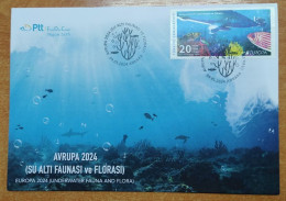 AC - TURKEY FDC -  EUROPA 2024  UNDERWATER FAUNA AND FLORA  09 MAY 2024 - FDC