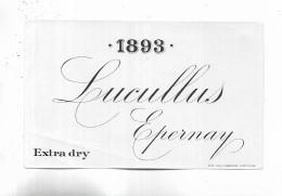 51 - - Document Publicitaire " 1893 - LUCULLUS, Extra Dry - EPERNAY ( Marne ) - Advertising