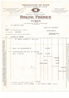 Facture ;BRUNE FRERES    FURES   ( ISERE ) MANUFACTURE DE SCIES 1938  (1570° - 1900 – 1949