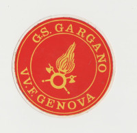 VV.F Genova Gargano  Ø Cm 9  ADESIVO STICKER  NEW ORIGINAL - Adesivi