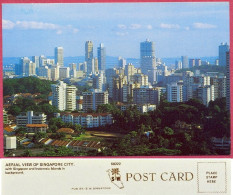 AERIAL VIEW Of SINGAPORE CITY And Indonesia Island In Background +/-1974 Vintage, S8222  PUB. BY. S.W. SINGAPORE_UNC_cpc - Singapore