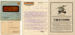 Germany 1927 Cover W/ Letter & Medical Advertisement; Mannheim - Dr. Ludwig Schupp To Ostenfelde; 3pf. Geothe - Lettres & Documents