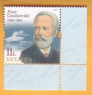 2015 Moldova Moldavie Moldau   Pyotr Ilyich Tchaikovsky Russian Composer And Musician 1v Mint - Música