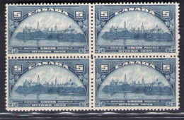 1933 Canada - SG 329 - 5 Cent. Blue MNH** - Blocco Di Quattro - Autres & Non Classés