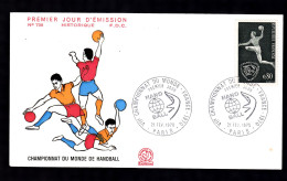 FDC - ENVELOPPE PREMIER JOUR - CHAMPIONNAT DU MONDE HAND BALL - FEVRIER 1970 - 1970-1979