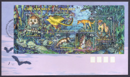 Australia 1997 - Creatures Of The Night, Fauna, Animals, Dingo, Platypus, Barking Owl - Miniature Sheet FDC - Primo Giorno D'emissione (FDC)