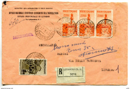 Avvento Della Repubblica Lire 4 Striscia Di Tre Su Busta - 1946-60: Poststempel