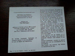 Netteke Cautereels ° Vremde 1901 + Lille 1987 X Theo Bettingers - Begraf. Ranst (Fam: Janssens) - Obituary Notices