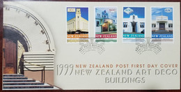 Masonic Hotel At Napier, Masonic Lodge, Freemasonry, Civic Theater, Clock, Architecture, New Zealand 1999 FDC - Freimaurerei