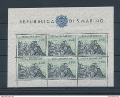 1958 SAN MARINO, Foglietto Veduta Panoramica , BF 18 - Qualche Grinza Di Carta - MNH** Certificato Filatelia De Simoni - Blocs-feuillets