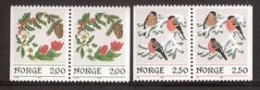 Norway 1985 Christmas Garland, Black-tailed Hawfinch Bird,  Mi 938-939 From Booklets MNH(**) - Neufs