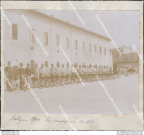 Au297 Foto Incollata Su Carta Bologna Citta' 1900 Militari Ciclisti - Bologna