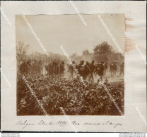 Au299 Foto Incollata Su Carta Bologna Citta' 1900 Militari Una Marcia Al Campo - Bologna