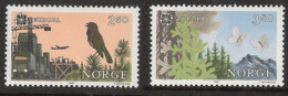 Norway 1986 Europa: Nature And Environmental Protection, Bird, Butterflies Mi 946-947, MNH(**) - Ungebraucht