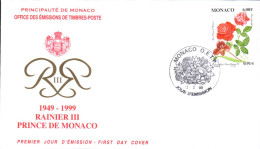 MONACO FDC 1999 ROSES - FDC