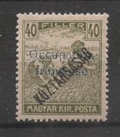 HONGRIE / ARAD - 1919 - N°YT. 34 - 40fi Olive - VARIETE Surcharge Bleue - Neuf Luxe ** / MNH / Postfrisch - Neufs