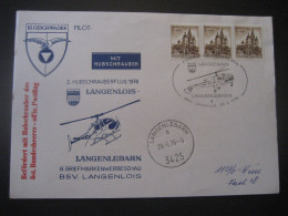 Österreich- Sonder-Beleg Hubschrauber-Flug Langenlois - Langenlebarn Mit Der Automatenmarke 1 S, 3x MiNr. 1073 - Machine Labels [ATM]