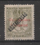 HONGRIE / ARAD - 1919 - N°YT. 35 - 40fi Olive - Neuf Luxe ** / MNH / Postfrisch - Unused Stamps