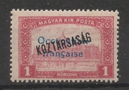 HONGRIE / ARAD - 1919 - N°YT. 37 - 1k Carmin - Neuf Luxe ** / MNH / Postfrisch - Ungebraucht