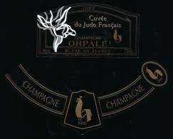 Etiquette Champagne  Blanc De Blancs Opale  Millesime  1985 Cuvée Du Judo Français  Union Champagne Avize Marne 51 Sport - Champan