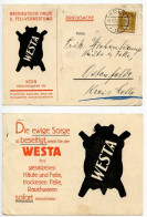 Germany 1927 Postcard; Köln - WESTA, Westdeutsche Häute- Und. Fell-Verwertung To Ostenfelde; 3pf. Geothe - Briefe U. Dokumente