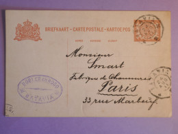 DO10  NEDERLAND INDIES  CARTE ENTIER   1911 BATAVIA A PARIS  FRANCE + AFF. INTERESSANT++ - Ganzsachen