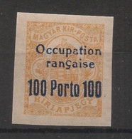 HONGRIE / ARAD - 1919 - Taxe TT N°YT. 5a - 100 Sur 2fi Orange - VARIETE Sans F - Neuf Luxe ** / MNH / Postfrisch - Ungebraucht