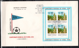 Argentina 1978 Football Soccer World Cup Sheetlet On FDC - 1978 – Argentina