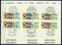 Argentina 1978 Football Soccer World Cup Commemorative Print With Group 1 Results - 1978 – Argentina