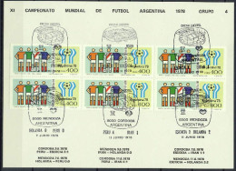 Argentina 1978 Football Soccer World Cup Commemorative Print With Group 4 Results - 1978 – Argentine