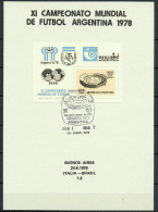 Argentina 1978 Football Soccer World Cup Commemorative Print With Semi Final Italy - Brazil 1:2 Results - 1978 – Argentina