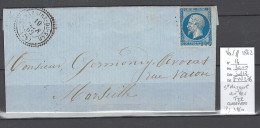 France - Lettre  SAINT NAZAIRE DU VAR - Var - 1862 - T14 + PC3860 - 1849-1876: Période Classique