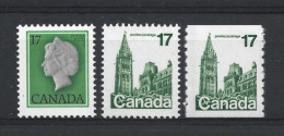 Canada 1979 Definitives Y.T. 694/695+694a ** - Nuovi