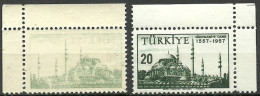 Turkey; 1957 400th Anniv. Of The Opening Of The Mosque Of Suleymaniye 20 K. "Abklatsch ERROR" MNH** - Neufs