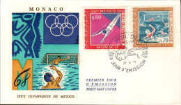 MONACO  FDC 1968 J O MEXICO - Summer 1968: Mexico City
