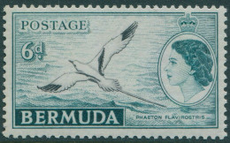 Bermuda 1953 SG143 6d Black And Turquoise QEII White-tailed Tropic Bird MNH - Bermudas