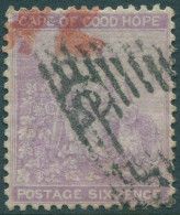 Cape Of Good Hope 1864 SG25 6d Pale Lilac Hope Seated With Ram With Outer Frame - Cap De Bonne Espérance (1853-1904)