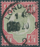 Great Britain 1887 SG206 4½d Green And Carmine QV #4 FU - Other & Unclassified