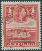 Antigua 1953 SG153 4c Red QEII English Harbour FU - Antigua Et Barbuda (1981-...)