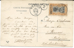 !!! CONGO, CPA DE 1909, DÉPART DE BOMA POUR RENAIX. MARCHÉ DE SHABUNDA. - Cartas & Documentos