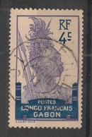 GABON - 1910 - N°YT. 35 - Guerrier 4c Bleu - Oblitéré / Used - Usados