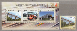 LITHUANIA 2012 Trains Bridges  MNH(**) Mi 1115 Bl 46 #Lt849 - Lithuania