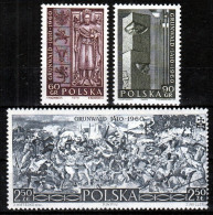 ⁕ Poland / Polska 1960 ⁕ Battle Of Grünwald Mi1174-1176 ⁕ 3v MNH - Ungebraucht