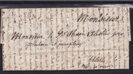 BELLISSIMA  LETTERA DEL 1852 DA AOSTE IN ROSSO A UTELLE MOLTO INTERESSANTE. - 1. ...-1850 Prephilately