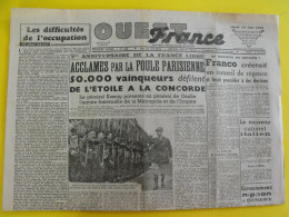 Journal L'Ouest France Du 19 Juin 1945. Guerre épuration Japon Okinawa De Gaulle Koenig Maquis Vannes Syrie - Altri & Non Classificati