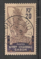 GABON - 1910-18 - N°YT. 55 - Guerrier 20c Brun -olive - Oblitéré / Used - Usati